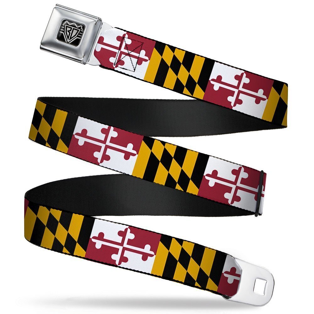 9170 Unisex-Adult's Seatbelt Belt Maryland XL, Flags, 1.5" Wide-32-52